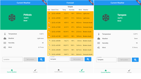 Flutter weather app